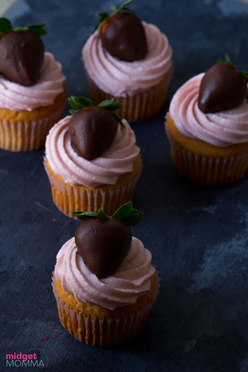 Strawberry Cupcakes Recipe made with Real Strawberries