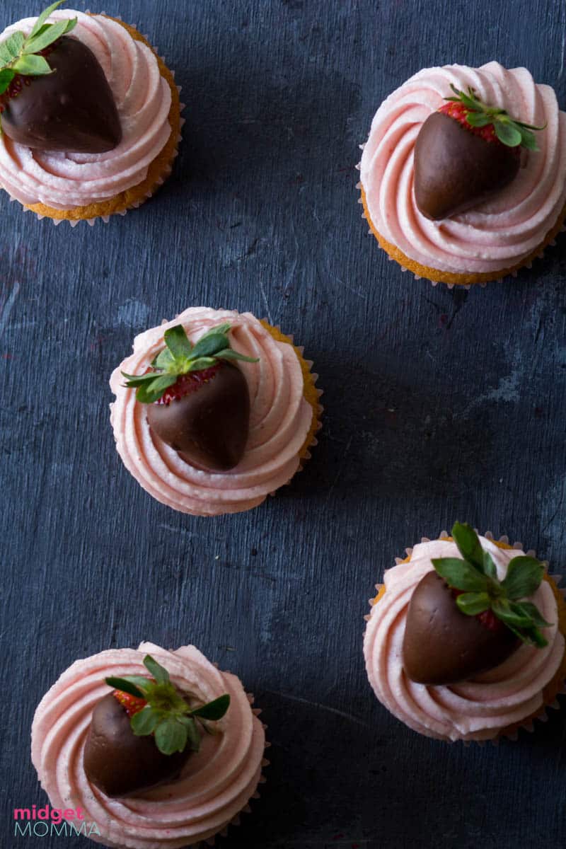 Strawberry Cupcakes Recipe made with Real Strawberries