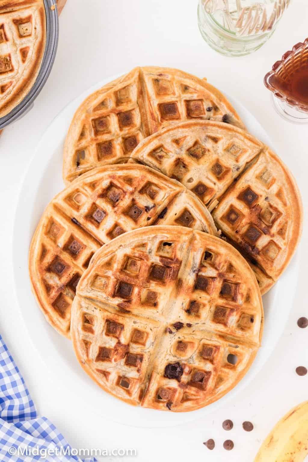 Banana Chocolate Chip Waffles • MidgetMomma