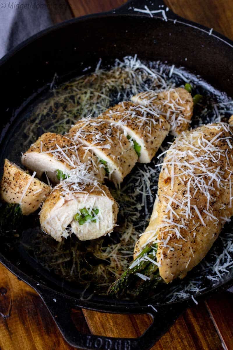 Asparagus stuffed chicken breasts