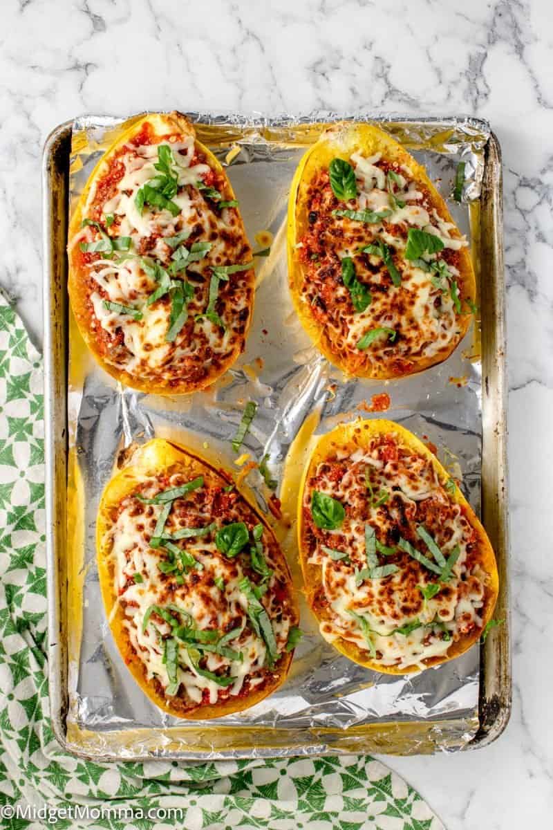 Baked Spaghetti Squash Lasagna with Meat • MidgetMomma