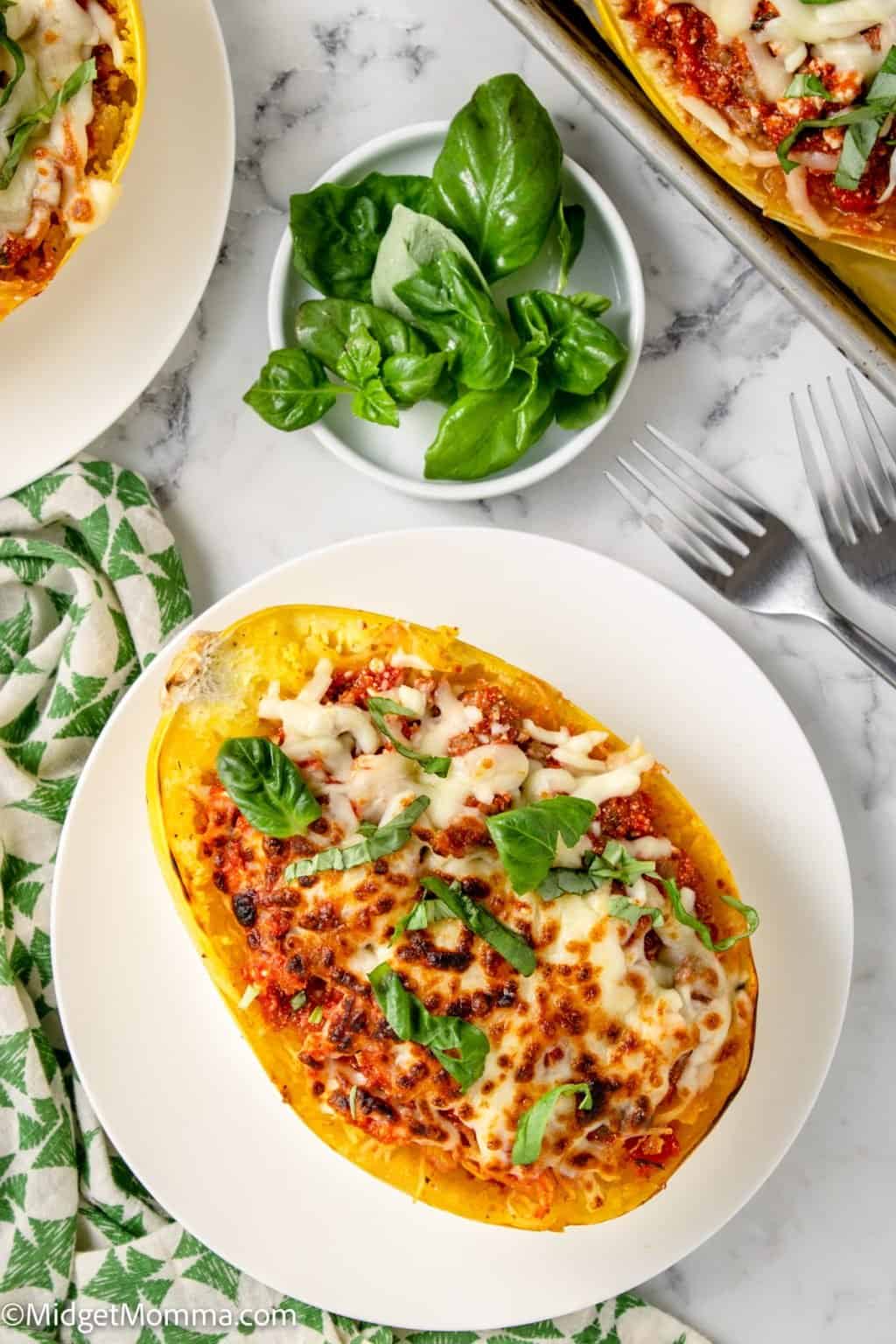 Baked Spaghetti Squash Lasagna with Meat • MidgetMomma