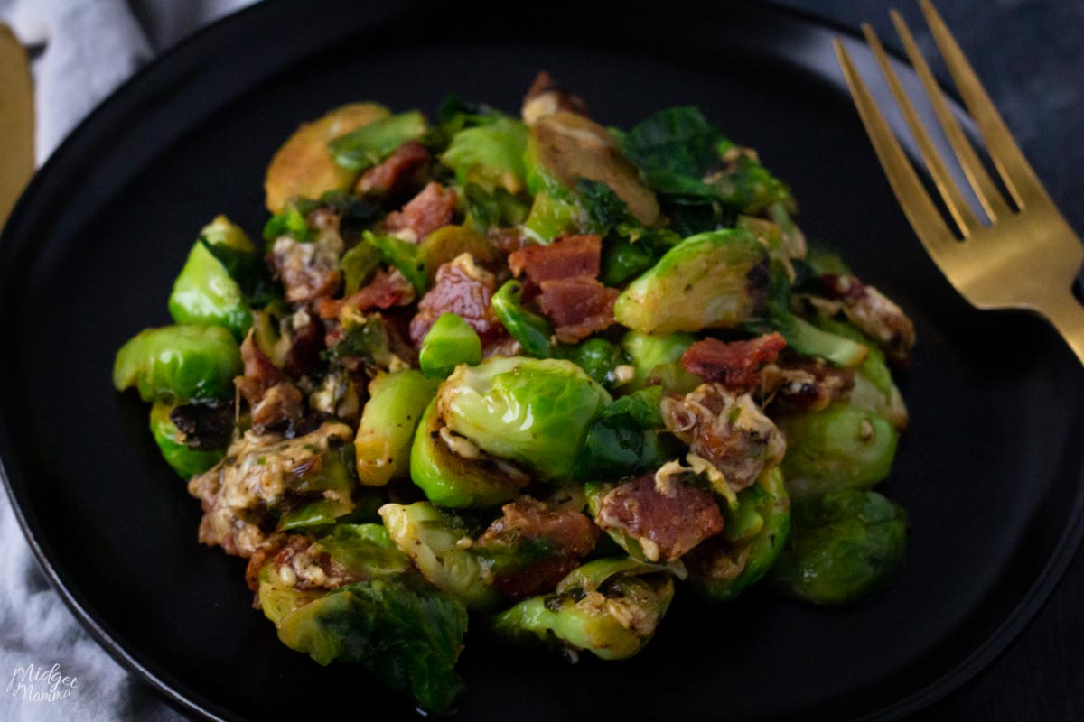 Cheesy Brussel Sprouts with Bacon