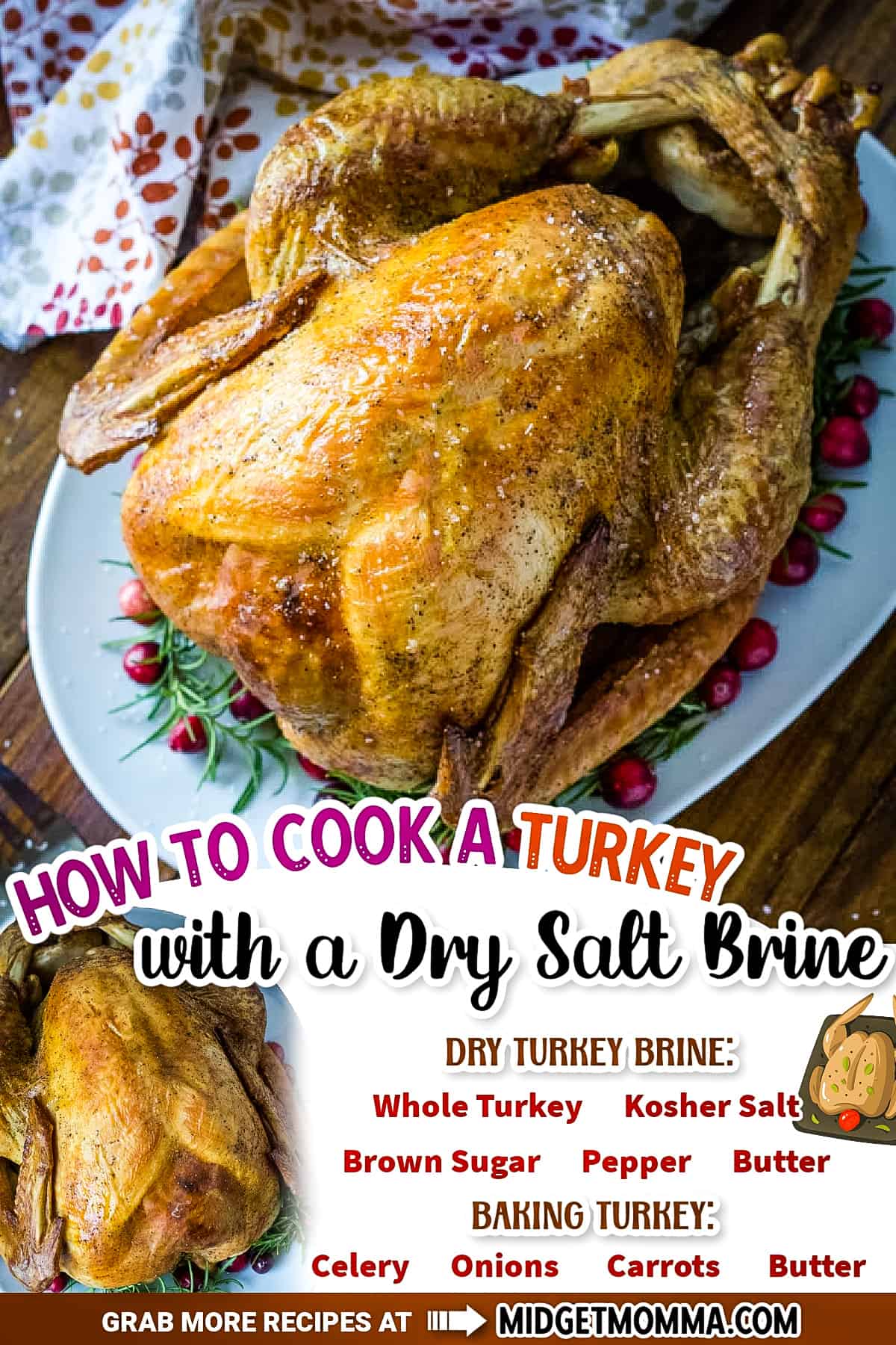 How to cook a turkey with a dry salt brine.