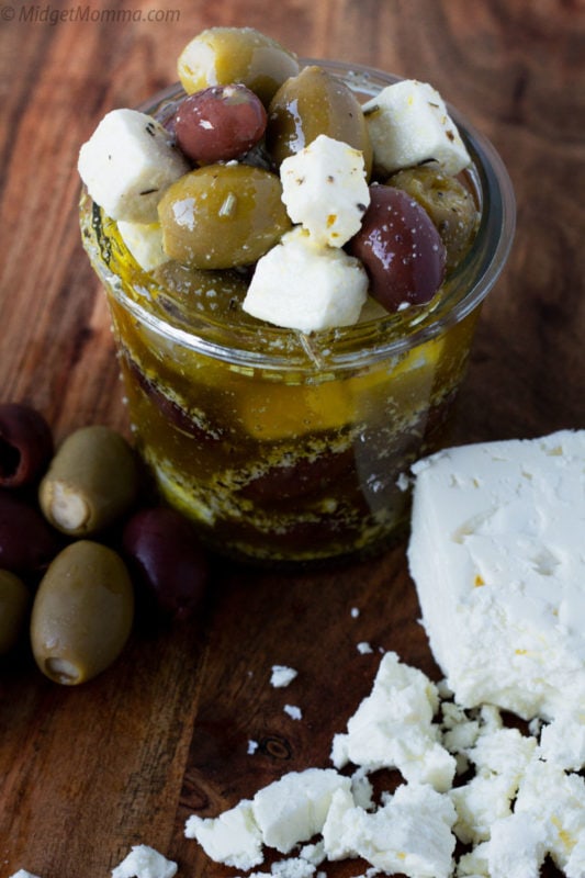 Greek Marinated Olives with Feta Cheese