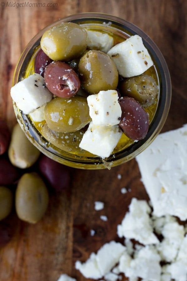 Greek Marinated Olives with Feta Cheese