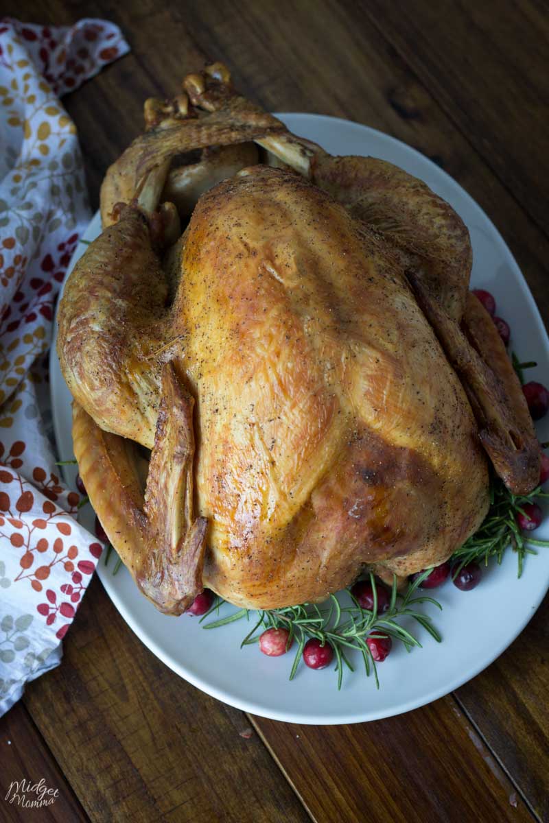 How to Dry Brine a Turkey - fully cooked turkey on a platter