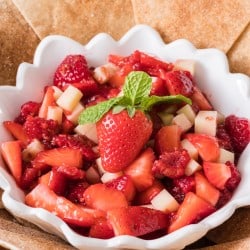 close up photo of fruit salsa in a bowl