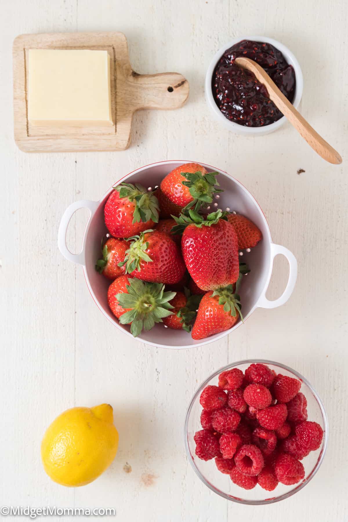 Strawberry Fruit Salsa Recipe with Raspberries ingredients