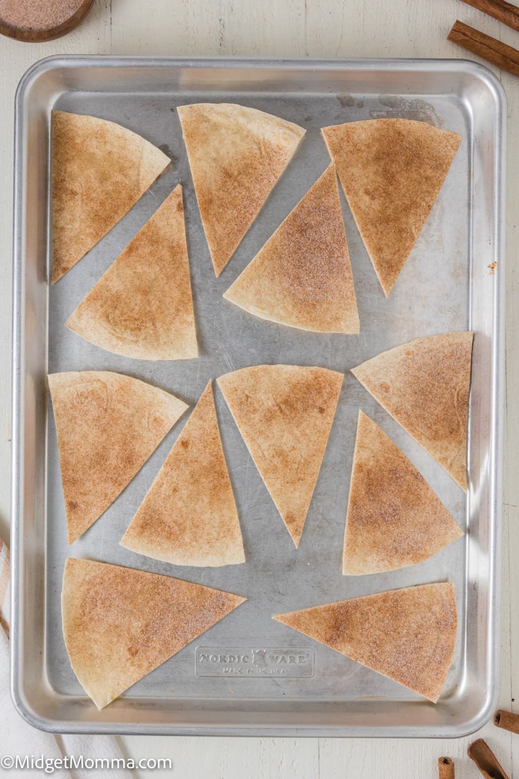 Baked Cinnamon Sugar Dessert Tortilla Chips (Churro Chips)