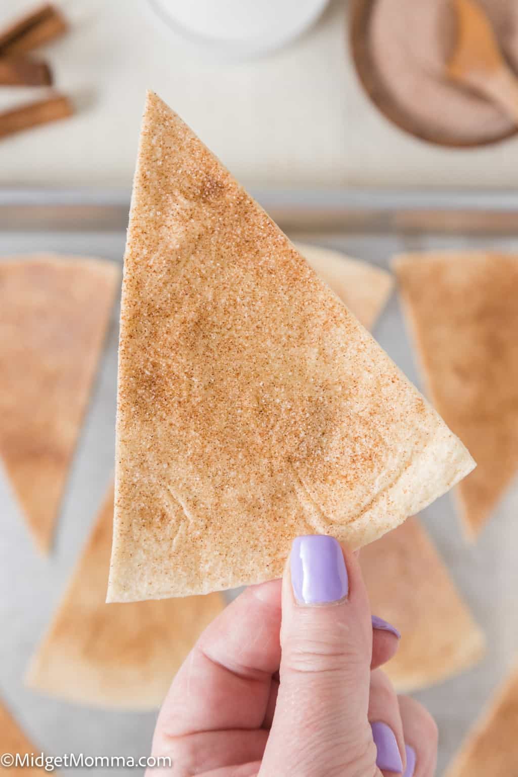 Baked Cinnamon Sugar Dessert Tortilla Chips (Churro Chips)