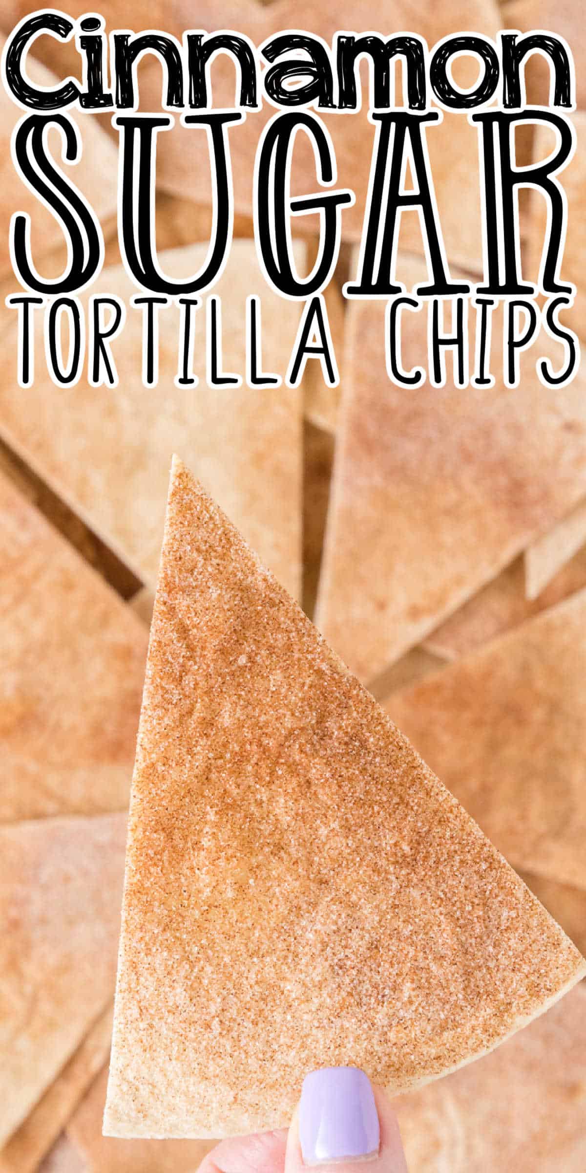 Baked Cinnamon Sugar Dessert Tortilla Chips (Churro Chips)