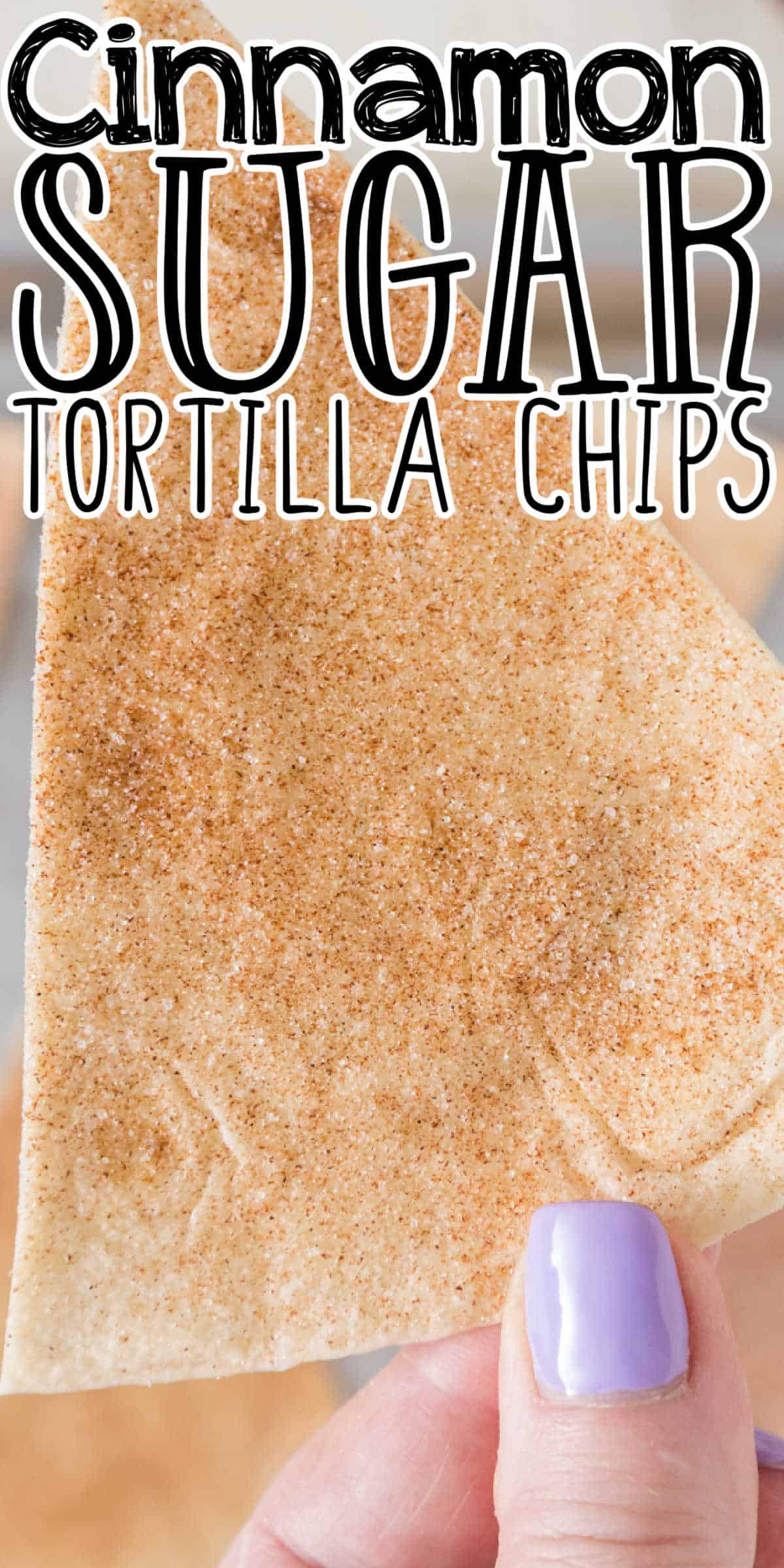 Baked Cinnamon Sugar Dessert Tortilla Chips (Churro Chips)