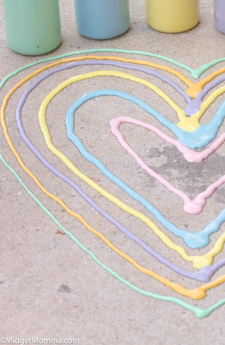 heart doodle with homemade sidewalk paint