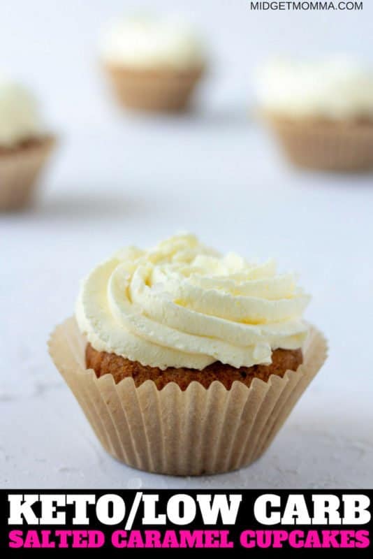 keto/low carb salted caramel cupcakes