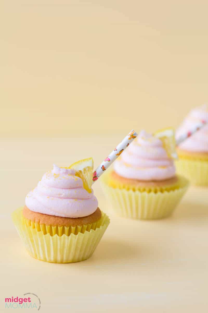 Strawberry Lemonade Cupcakes with Pink Lemonade Buttercream