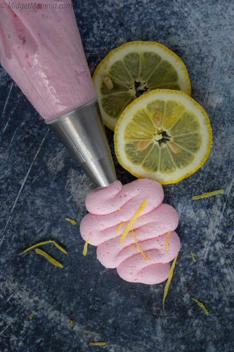 pink lemonade buttercream frosting. The perfect lemonade flavor paired with the perfect fluffy buttercream frosting to make an amazing buttercream frosting recipe. 