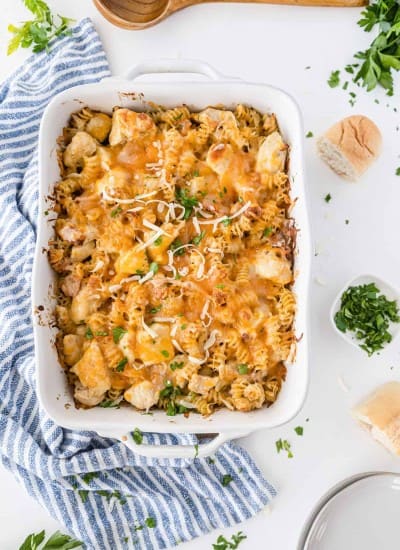 Chicken Bacon Ranch Pasta Casserole