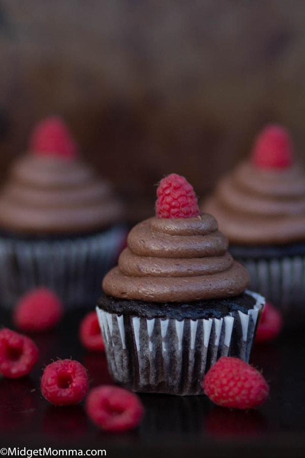 Chocolate Cupcakes with Chocolate Raspberry Buttercream