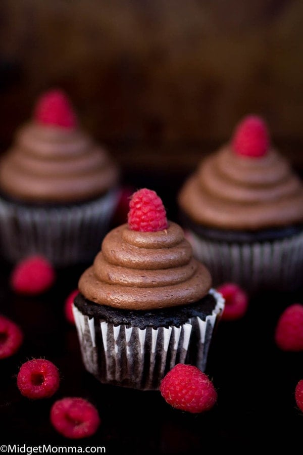 Chocolate Cupcakes with Chocolate Raspberry Buttercream