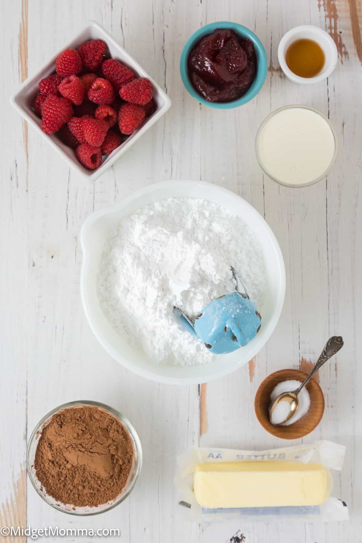 Chocolate Raspberry buttercream Frosting ingredients