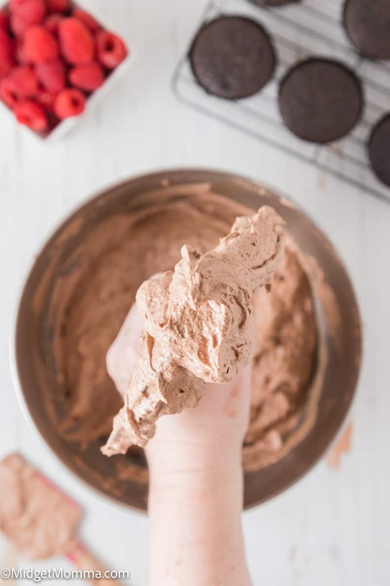 Chocolate Raspberry Buttercream Frosting Recipe • MidgetMomma