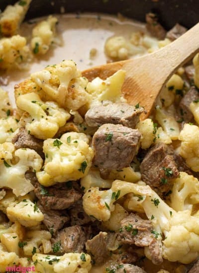 Creamy Steak Bites and Cauliflower Skillet Recipe