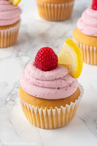 Lemon Raspberry Cupcakes Recipe • MidgetMomma