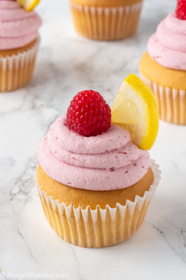 Papa's Cupcakes - Had a request for a new flavor Lemon Raspberry Cupcake.  Lemon cake with Raspberry compote (seedless) filling topped with lemon  buttercream. A nice springy flavor for this cold day!