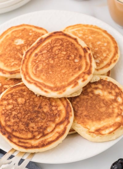 plate of The Best Fluffy Homemade Pancakes