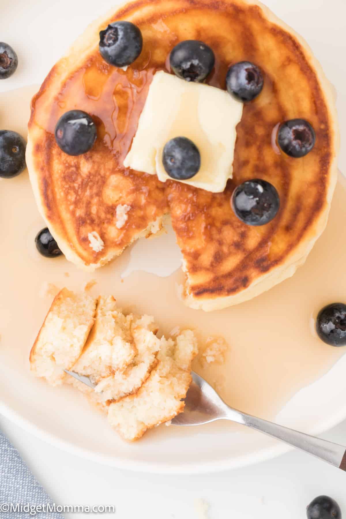 overhead photo of The Best Fluffy Homemade Pancakes 