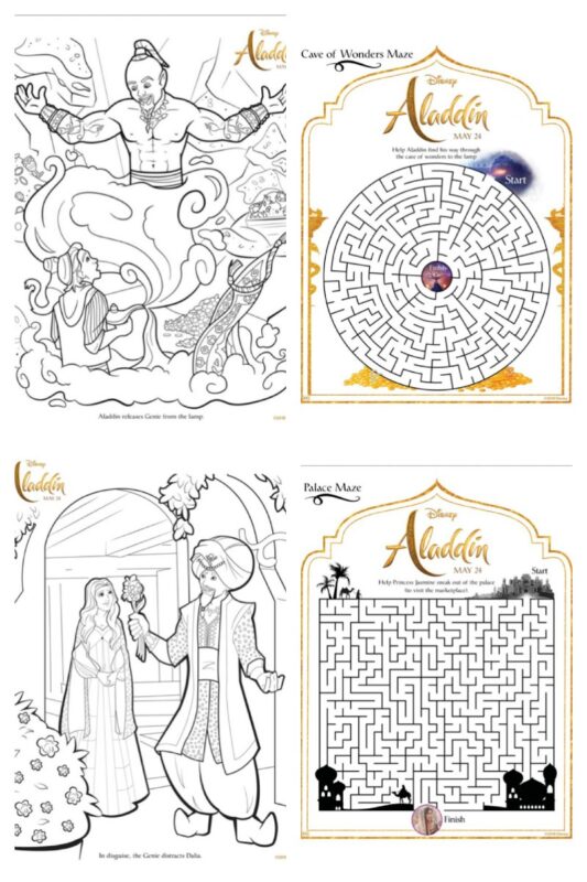 Aladdin Coloring Pages Activity Sheets • MidgetMomma