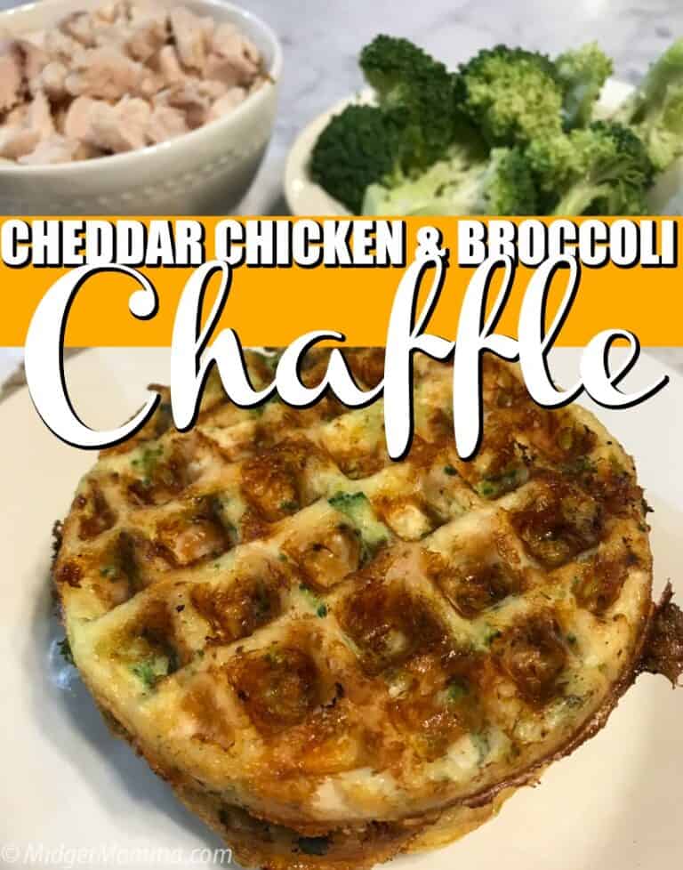 Cheddar Chicken and Broccoli Chaffle • MidgetMomma
