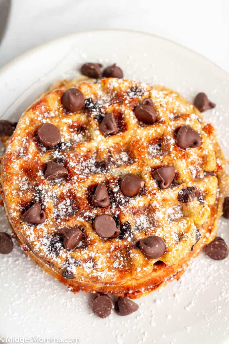 Chocolate Chip Chaffles on a plate