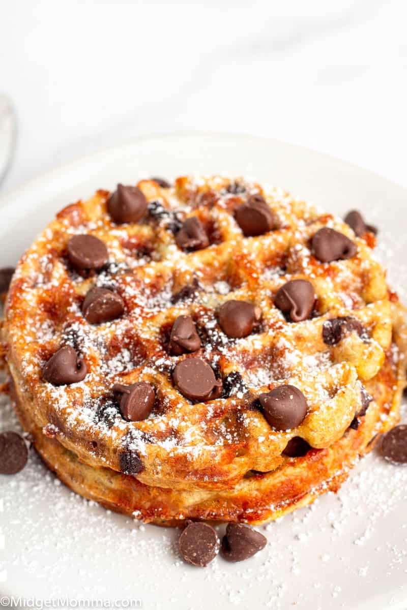 Chocolate Chip Chaffles on a plate