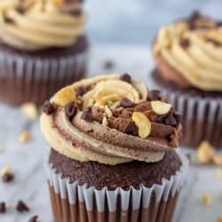 Chocolate Cupcakes with Chocolate Peanut Butter Buttercream Frosting