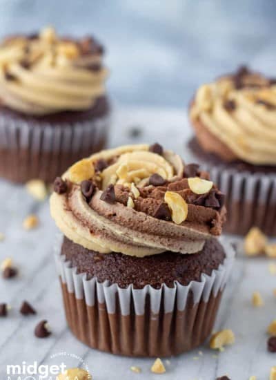 Chocolate Cupcakes with Chocolate Peanut Butter Buttercream Frosting