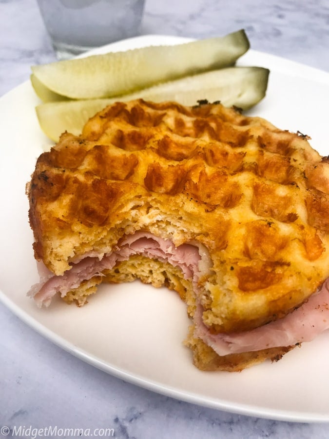 Ham and Cheese sandwich made with Keto Chaffle Recipe