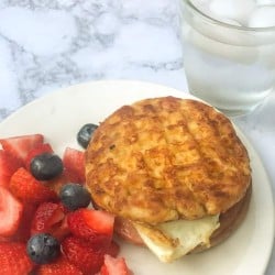 Keto Chaffle breakfast sandwich bread