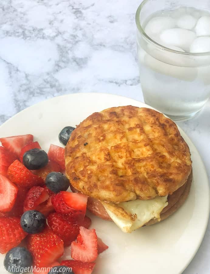 Keto Chaffle breakfast sandwich bread