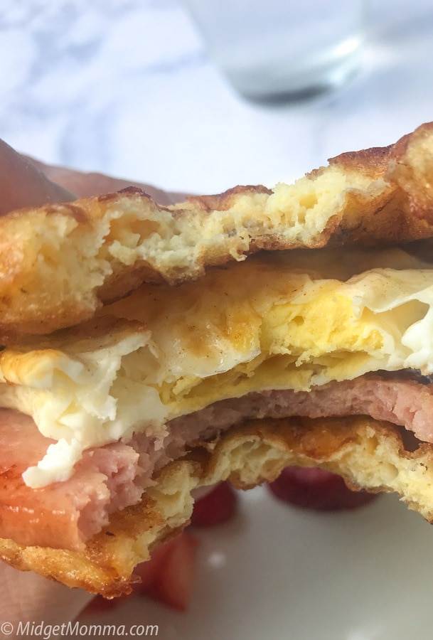 Keto Chaffle breakfast sandwich bread