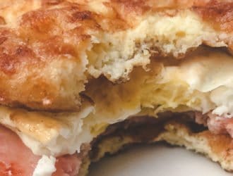 Keto Chaffle breakfast sandwich bread