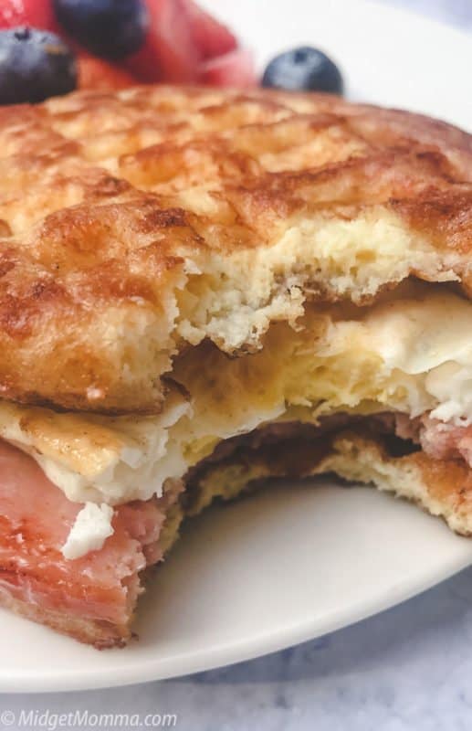 Keto Chaffle breakfast sandwich bread