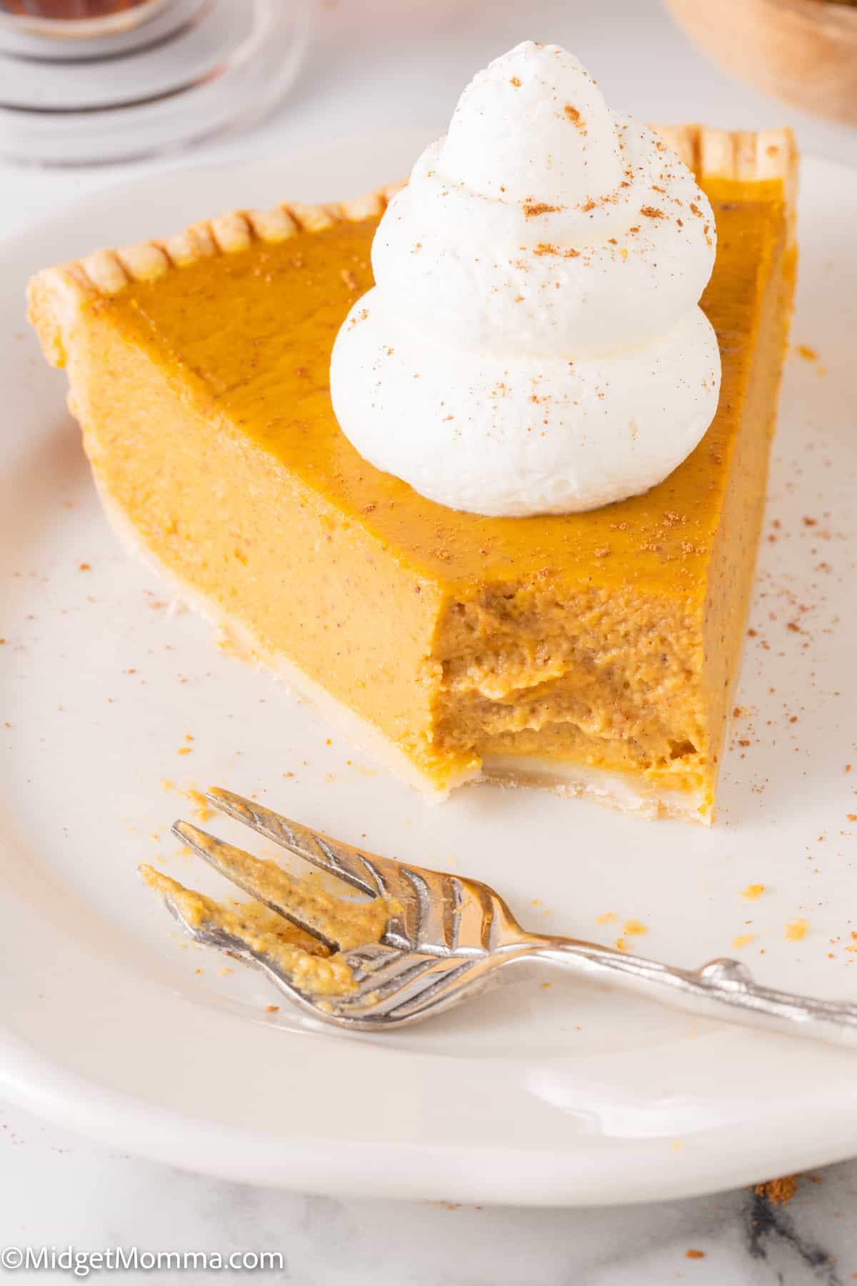 side view photo of a piece of Maple Pumpkin Pie 
