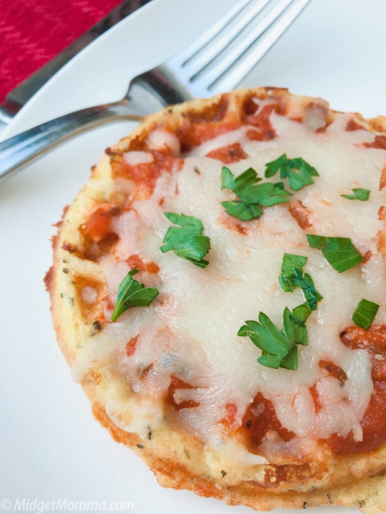 Mini Keto Pizza with Chaffle Pizza Crust • MidgetMomma