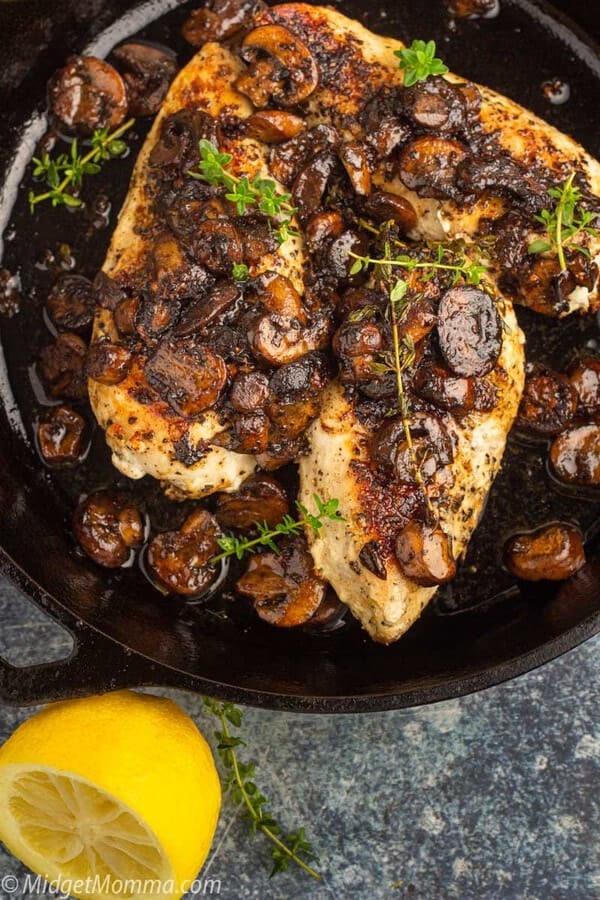 Pan Seared Chicken And Mushrooms • MidgetMomma