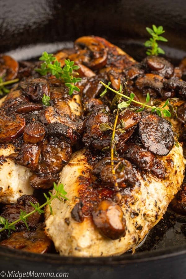 Pan seared chicken and mushrooms