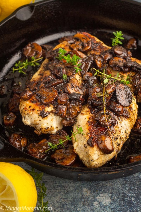 Pan seared chicken and mushrooms