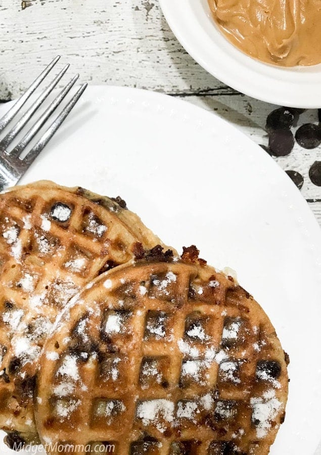 Peanut Butter French Toast on mini waffle maker