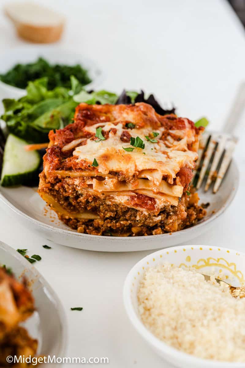 Slice of The BEST Homemade Lasagna Recipe